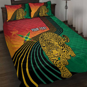 Personalized Afro Guyana Cricket Amazon Warriors Quilt Bed Set Fierce Jaguars - African Pride
