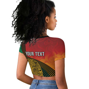 Personalized Afro Guyana Cricket Amazon Warriors Raglan Cropped T shirt Fierce Jaguars - African Pride