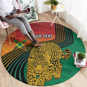 Personalized Afro Guyana Cricket Amazon Warriors Round Carpet Fierce Jaguars - African Pride