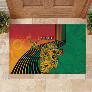 Personalized Afro Guyana Cricket Amazon Warriors Rubber Doormat Fierce Jaguars - African Pride