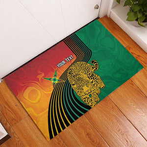Personalized Afro Guyana Cricket Amazon Warriors Rubber Doormat Fierce Jaguars - African Pride