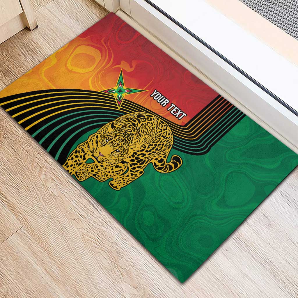Personalized Afro Guyana Cricket Amazon Warriors Rubber Doormat Fierce Jaguars - African Pride