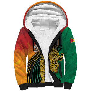 Personalized Afro Guyana Cricket Amazon Warriors Sherpa Hoodie Fierce Jaguars - African Pride