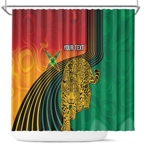 Personalized Afro Guyana Cricket Amazon Warriors Shower Curtain Fierce Jaguars - African Pride