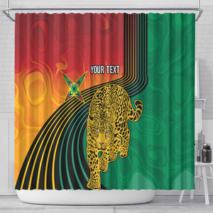 Personalized Afro Guyana Cricket Amazon Warriors Shower Curtain Fierce Jaguars - African Pride
