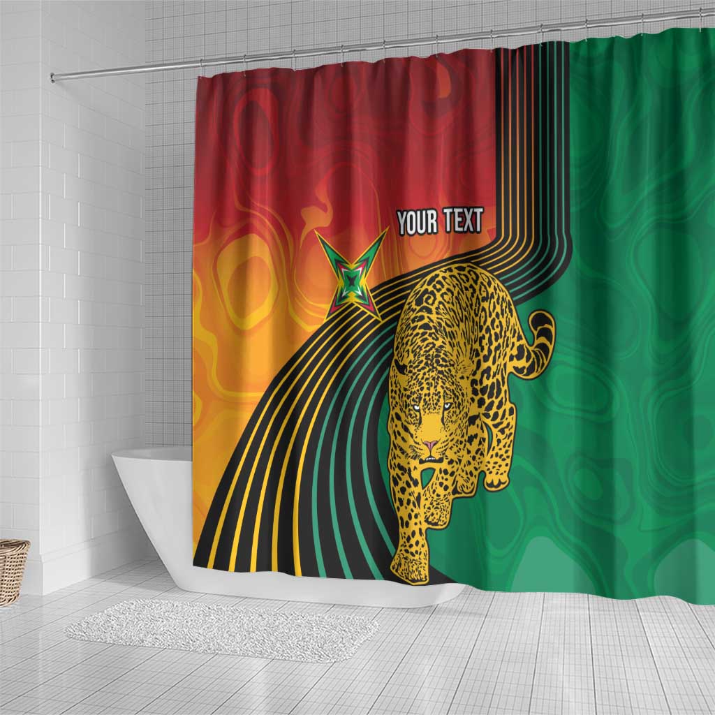 Personalized Afro Guyana Cricket Amazon Warriors Shower Curtain Fierce Jaguars - African Pride