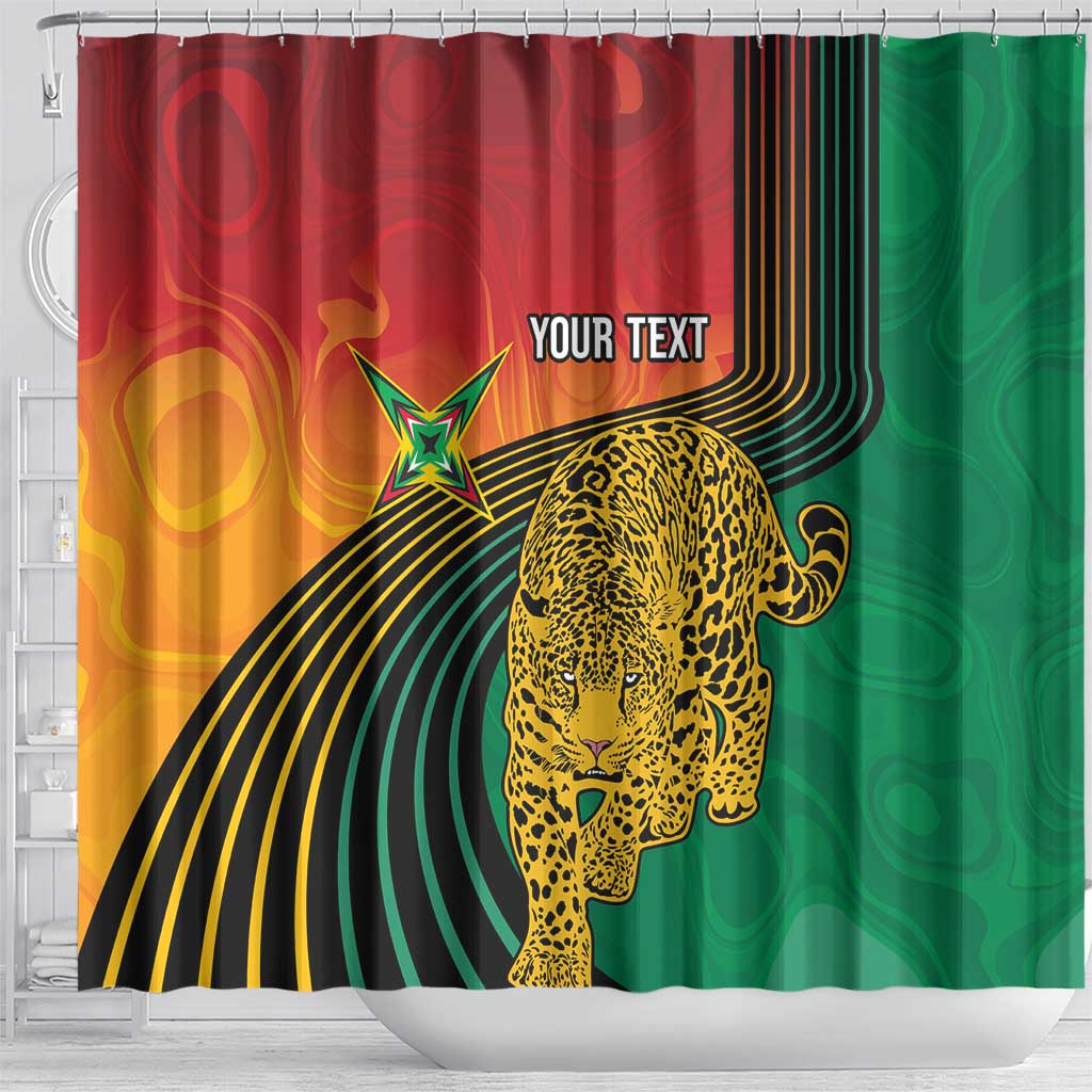 Personalized Afro Guyana Cricket Amazon Warriors Shower Curtain Fierce Jaguars - African Pride