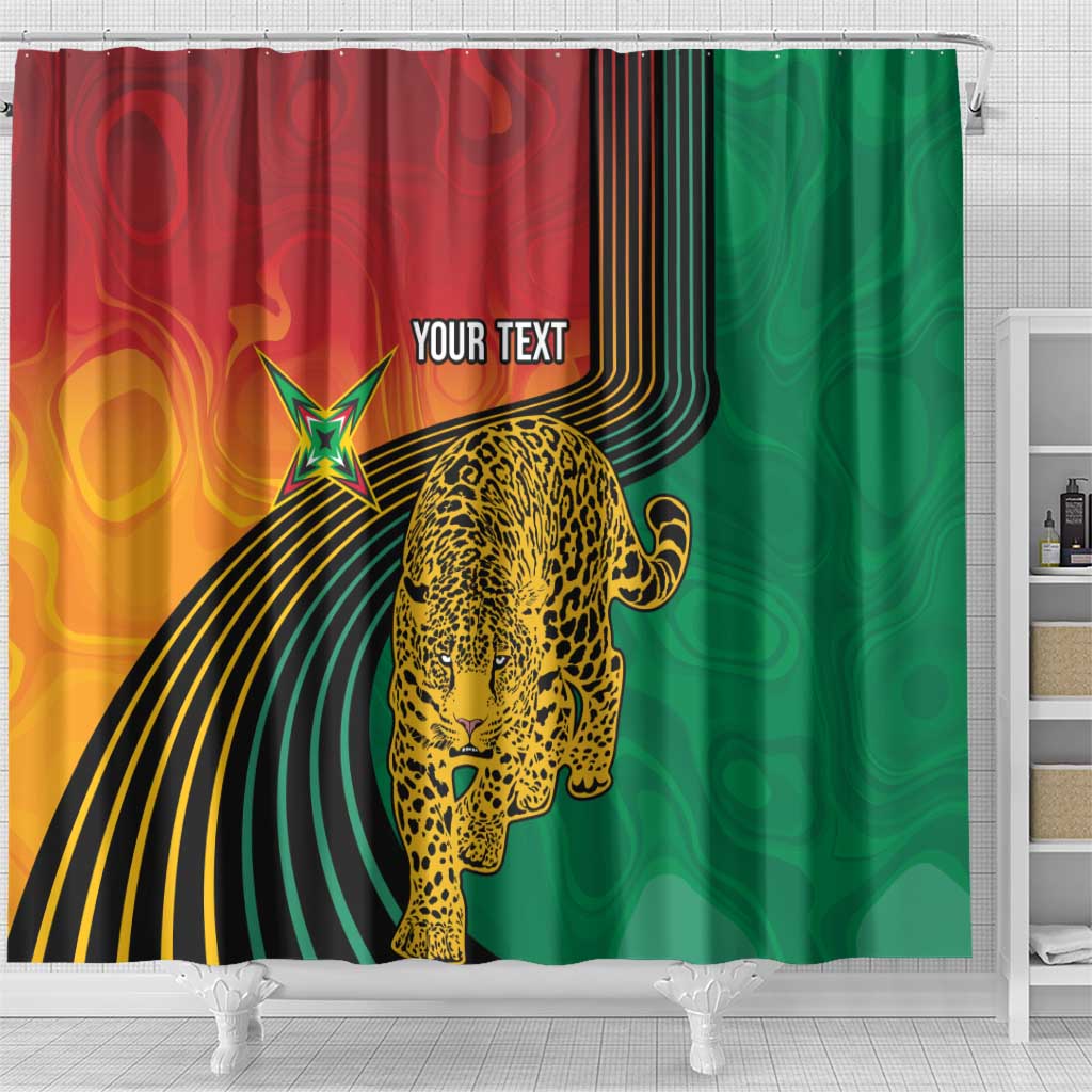 Personalized Afro Guyana Cricket Amazon Warriors Shower Curtain Fierce Jaguars - African Pride