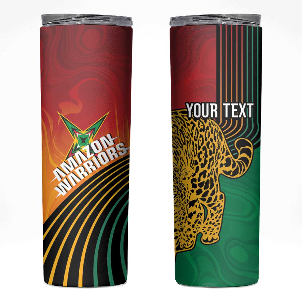 Personalized Afro Guyana Cricket Amazon Warriors Skinny Tumbler Fierce Jaguars - African Pride