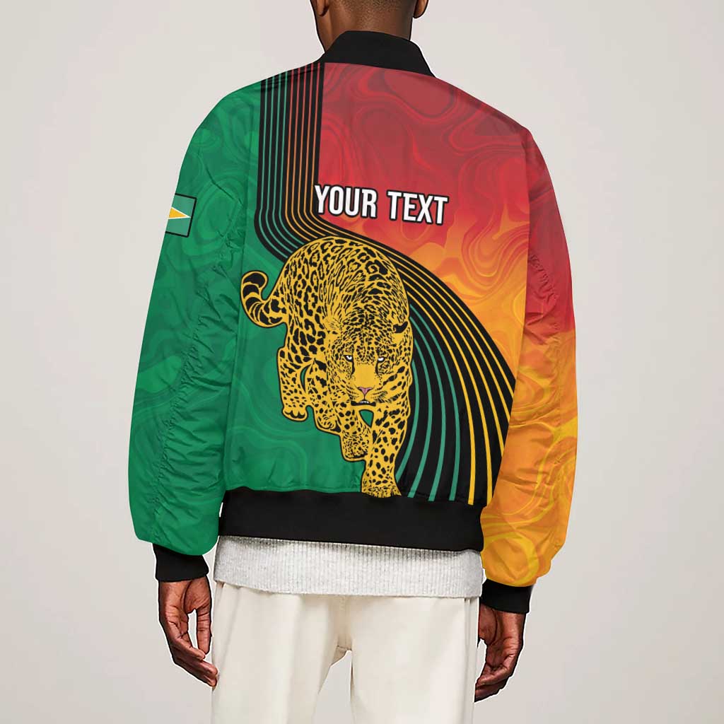 Personalized Afro Guyana Cricket Amazon Warriors Sleeve Zip Bomber Jacket Fierce Jaguars - African Pride