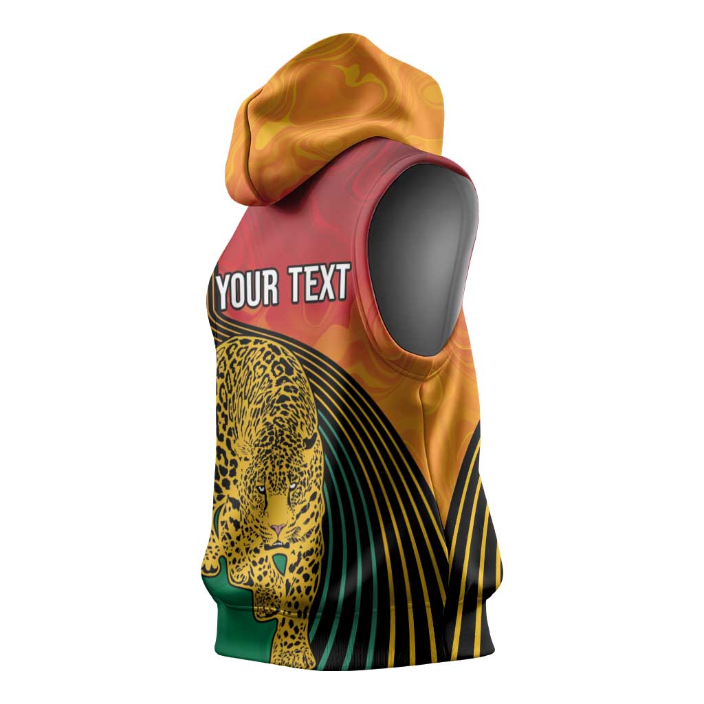 Personalized Afro Guyana Cricket Amazon Warriors Sleeveless Hoodie Fierce Jaguars - African Pride