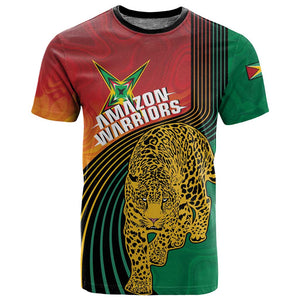 Personalized Afro Guyana Cricket Amazon Warriors T shirt Fierce Jaguars - African Pride