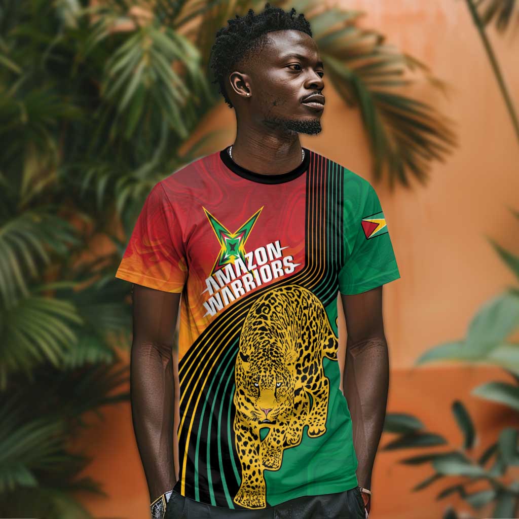 Personalized Afro Guyana Cricket Amazon Warriors T shirt Fierce Jaguars - African Pride