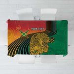 Personalized Afro Guyana Cricket Amazon Warriors Tablecloth Fierce Jaguars - African Pride