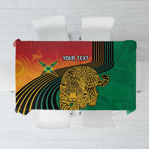 Personalized Afro Guyana Cricket Amazon Warriors Tablecloth Fierce Jaguars - African Pride