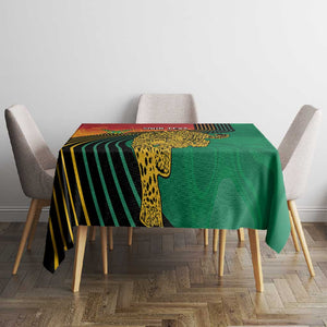 Personalized Afro Guyana Cricket Amazon Warriors Tablecloth Fierce Jaguars - African Pride