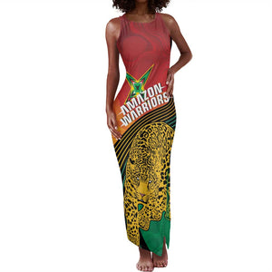 Personalized Afro Guyana Cricket Amazon Warriors Tank Maxi Dress Fierce Jaguars - African Pride