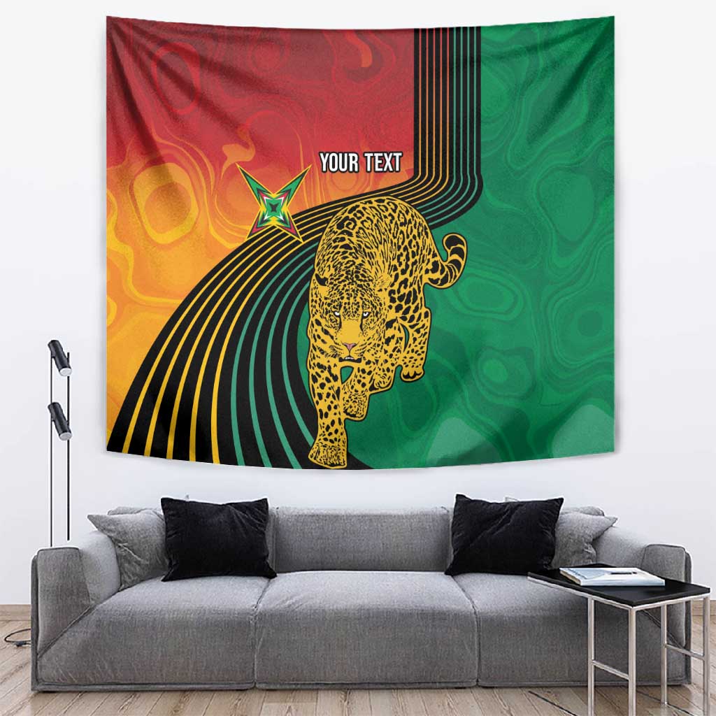 Personalized Afro Guyana Cricket Amazon Warriors Tapestry Fierce Jaguars - African Pride