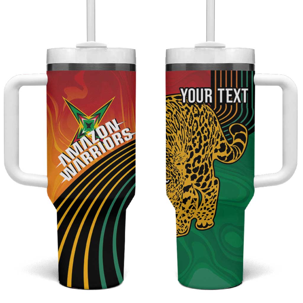 Personalized Afro Guyana Cricket Amazon Warriors Tumbler With Handle Fierce Jaguars - African Pride