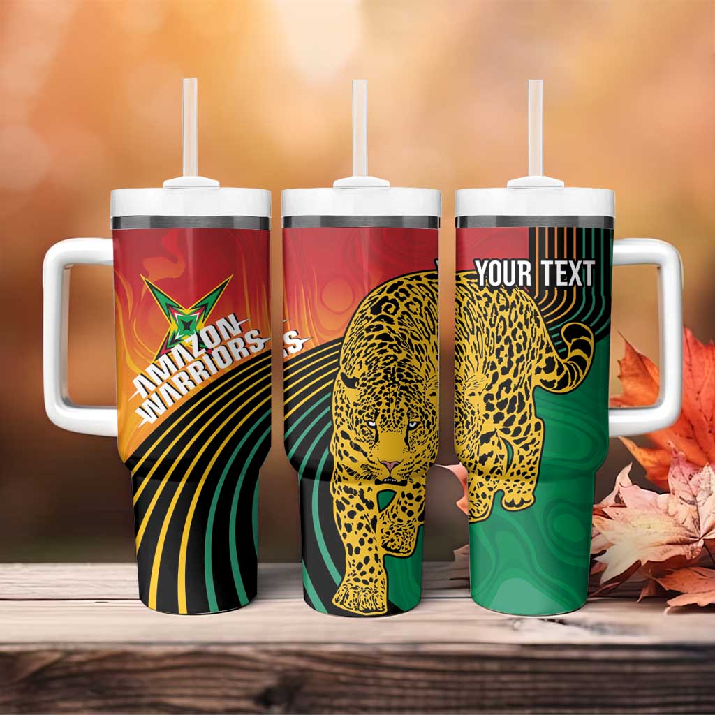 Personalized Afro Guyana Cricket Amazon Warriors Tumbler With Handle Fierce Jaguars - African Pride
