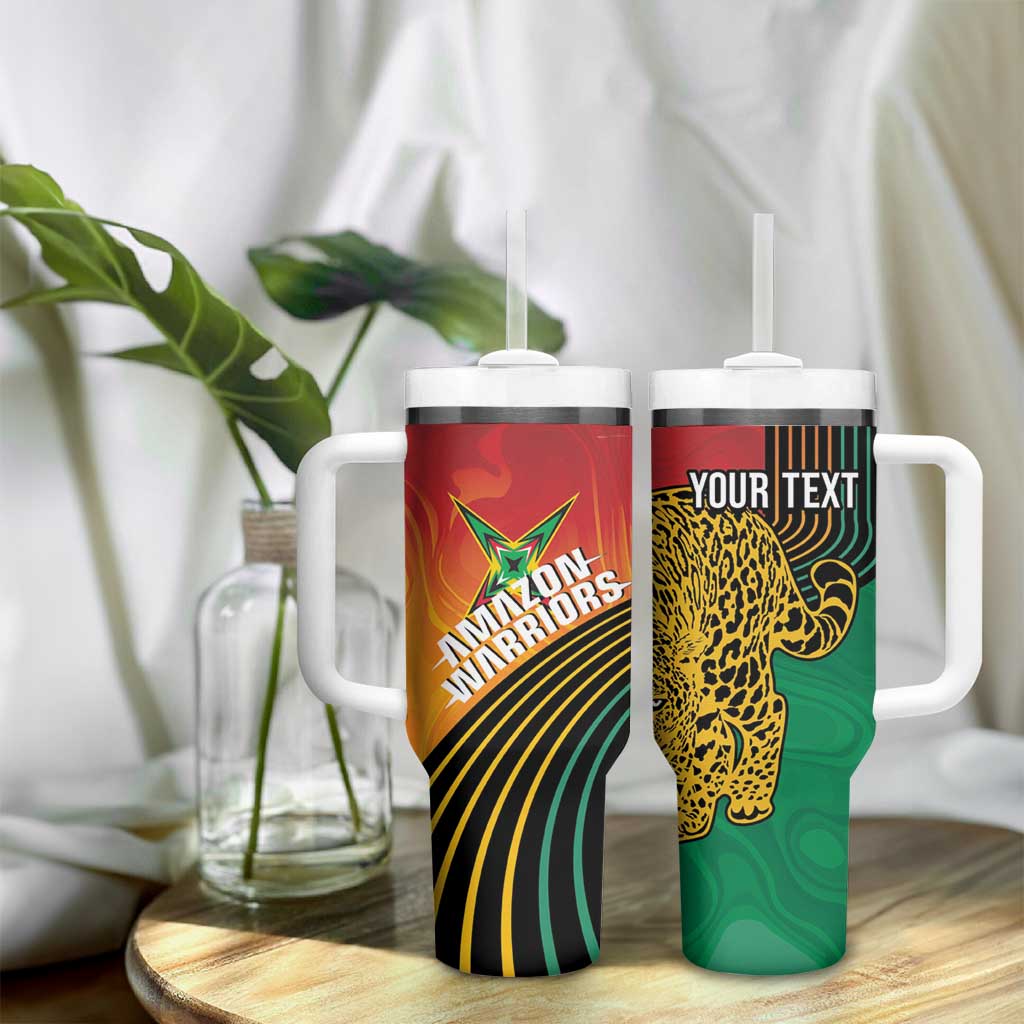 Personalized Afro Guyana Cricket Amazon Warriors Tumbler With Handle Fierce Jaguars - African Pride