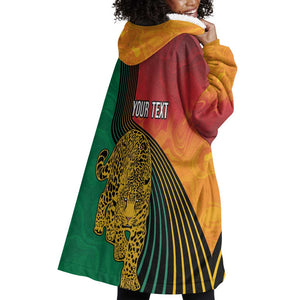 Personalized Afro Guyana Cricket Amazon Warriors Wearable Blanket Hoodie Fierce Jaguars - African Pride