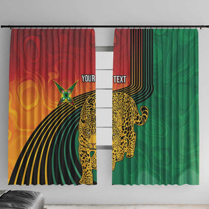 Personalized Afro Guyana Cricket Amazon Warriors Window Curtain Fierce Jaguars - African Pride