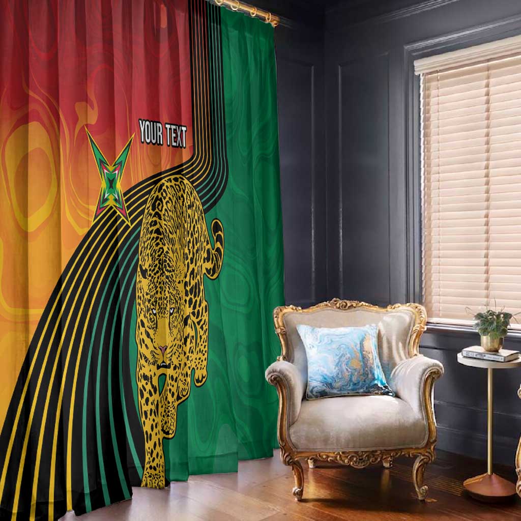 Personalized Afro Guyana Cricket Amazon Warriors Window Curtain Fierce Jaguars - African Pride