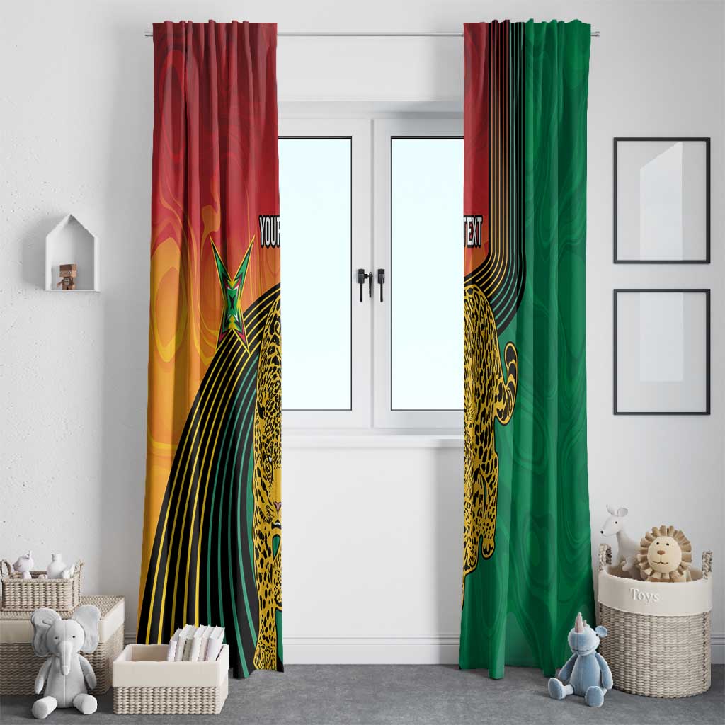 Personalized Afro Guyana Cricket Amazon Warriors Window Curtain Fierce Jaguars - African Pride