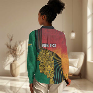 Personalized Afro Guyana Cricket Amazon Warriors Women Casual Shirt Fierce Jaguars - African Pride
