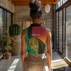 Personalized Afro Guyana Cricket Amazon Warriors Women Sleeveless Polo Shirt Fierce Jaguars - African Pride
