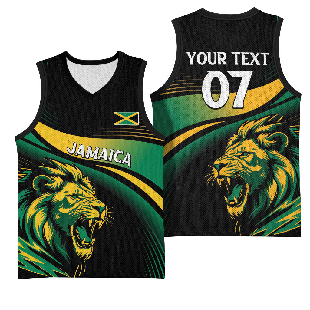 Afro-Jamaica Heritage Custom Basketball Jersey Roaring Lion