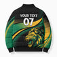 Afro-Jamaica Heritage Custom Bomber Puffer Jacket Roaring Lion