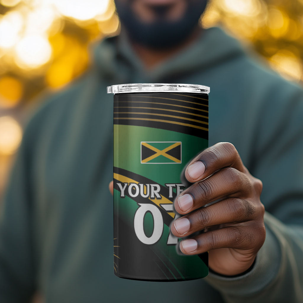 Afro-Jamaica Heritage Custom 4 in 1 Can Cooler Tumbler Roaring Lion