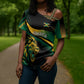 Afro-Jamaica Heritage Custom Cross Shoulder Shirt Roaring Lion