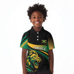 Afro-Jamaica Heritage Custom Kid Polo Shirt Roaring Lion