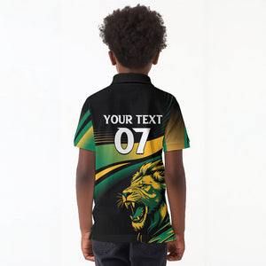 Afro-Jamaica Heritage Custom Kid Polo Shirt Roaring Lion