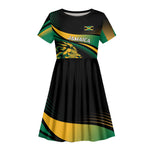 Afro-Jamaica Heritage Custom Kid Short Sleeve Dress Roaring Lion