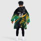 Afro-Jamaica Heritage Custom Kid Wearable Blanket Hoodie Roaring Lion