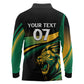Afro-Jamaica Heritage Custom Long Sleeve Polo Shirt Roaring Lion