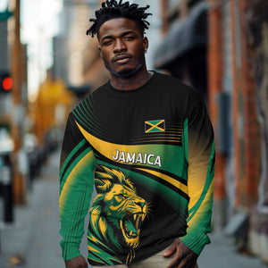 Afro-Jamaica Heritage Custom Long Sleeve Shirt Roaring Lion