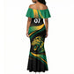 Afro-Jamaica Heritage Custom Mermaid Dress Roaring Lion