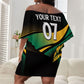 Afro-Jamaica Heritage Custom Off Shoulder Short Dress Roaring Lion