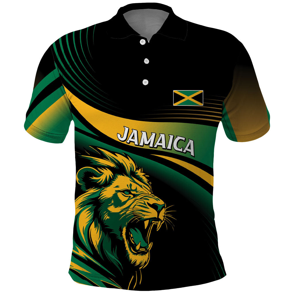 Afro-Jamaica Heritage Custom Polo Shirt Roaring Lion