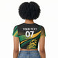 Afro-Jamaica Heritage Custom Raglan Cropped T shirt Roaring Lion
