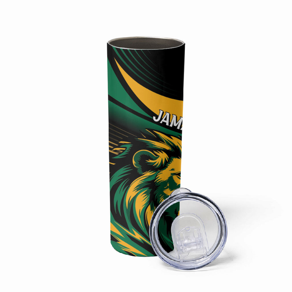 Afro-Jamaica Heritage Custom Skinny Tumbler Roaring Lion