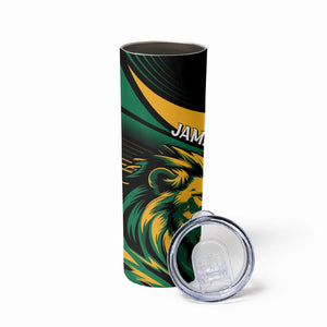 Afro-Jamaica Heritage Custom Skinny Tumbler Roaring Lion