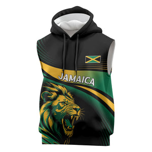 Afro-Jamaica Heritage Custom Sleeveless Hoodie Roaring Lion