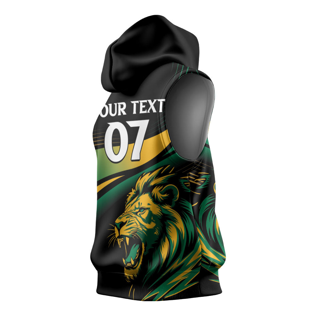 Afro-Jamaica Heritage Custom Sleeveless Hoodie Roaring Lion