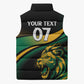 Afro-Jamaica Heritage Custom Sleeveless Puffer Jacket Roaring Lion